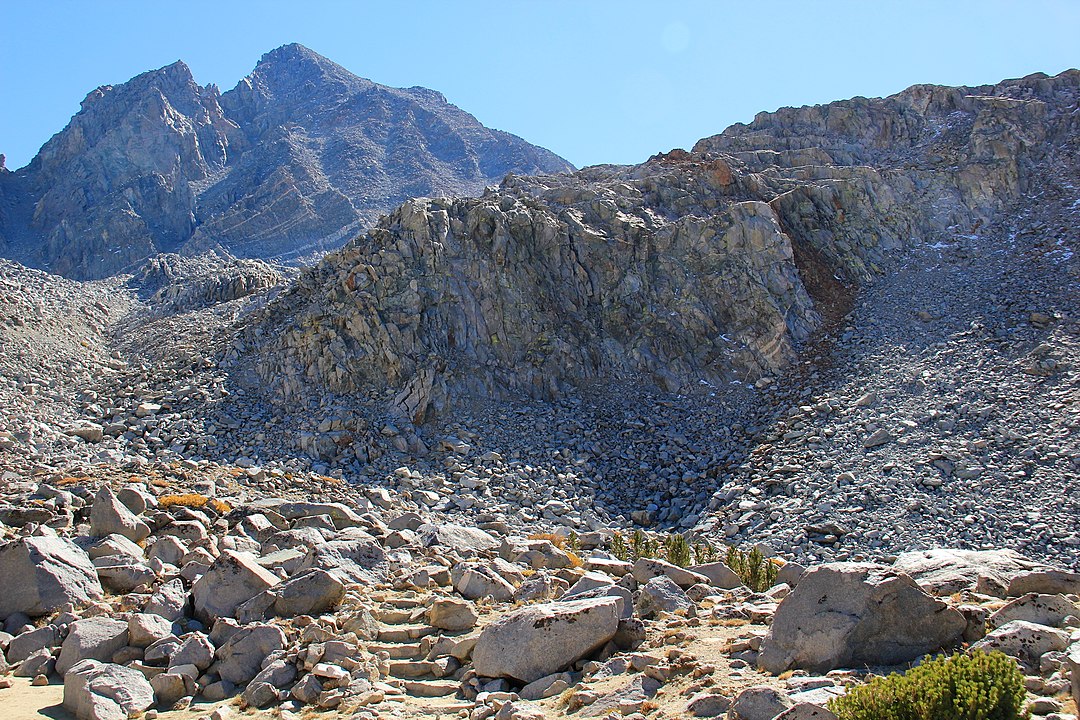 a mountain range with rocks and boulders