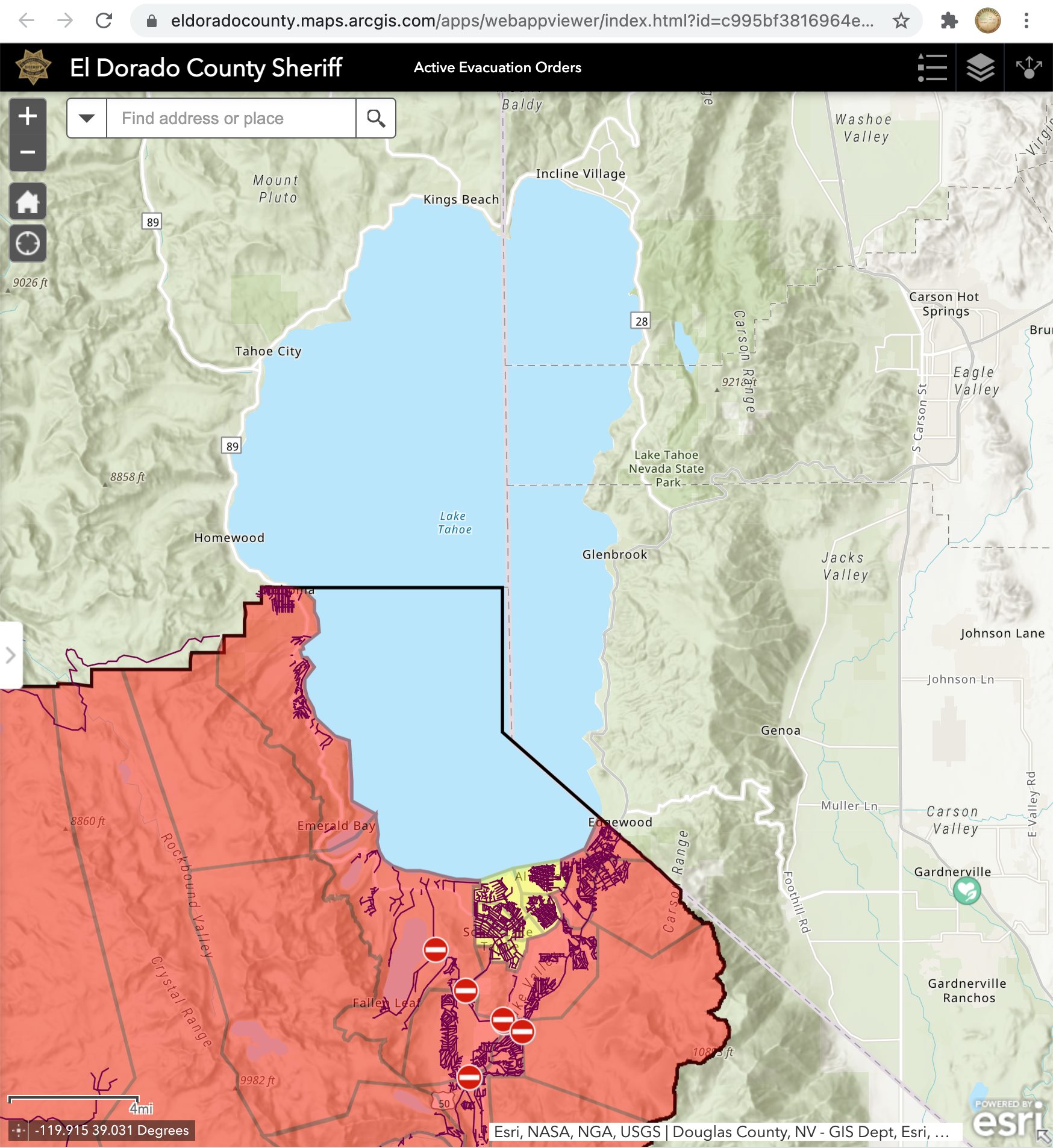 High Wind Warnings and Red Flag Fire Conditions Adding to South Lake Tahoe Evacuations.