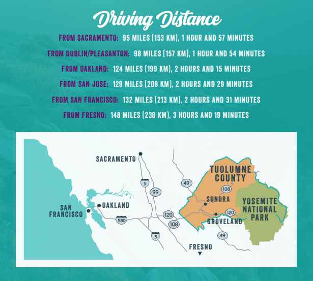Driving distance Map Tuolumne