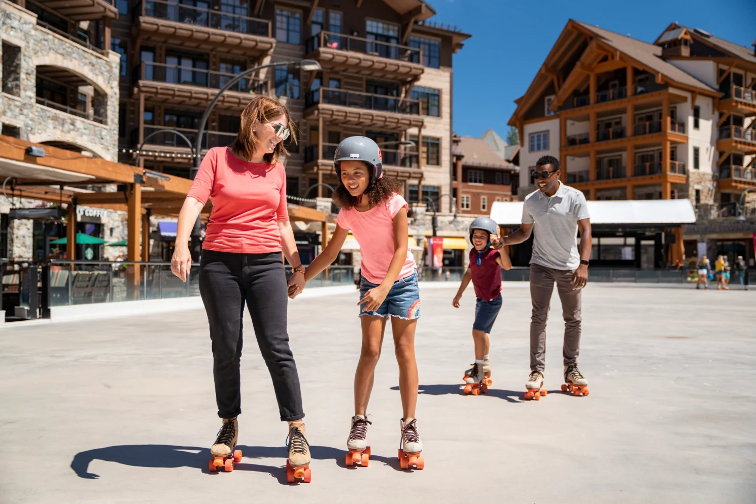 Family roller skating