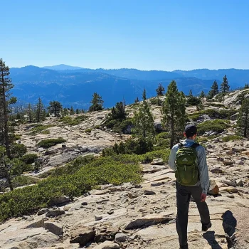 Guy Hiking Paradise Creek Trail Sierra Nevada