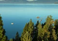Boat on lake tahoe