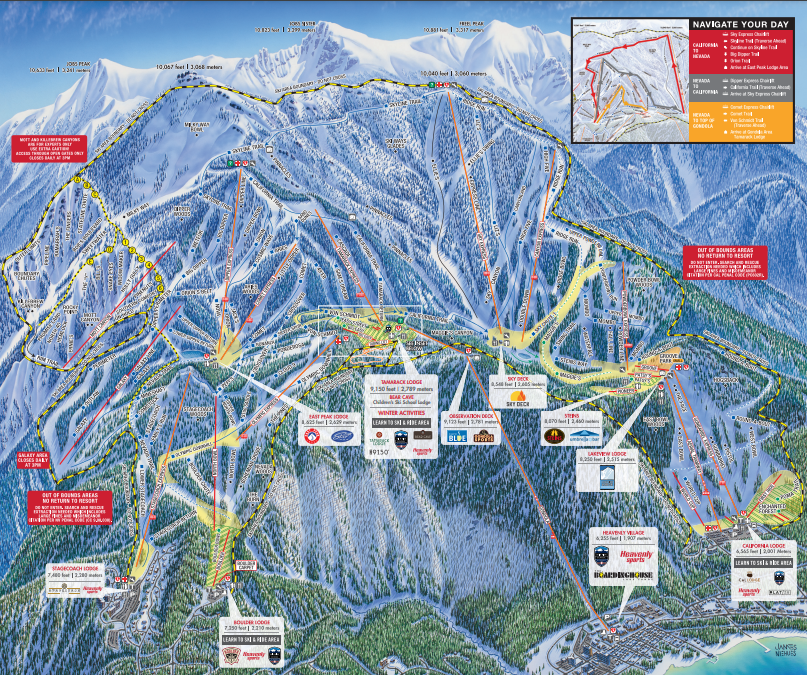 the ski trail map for whistler mountain