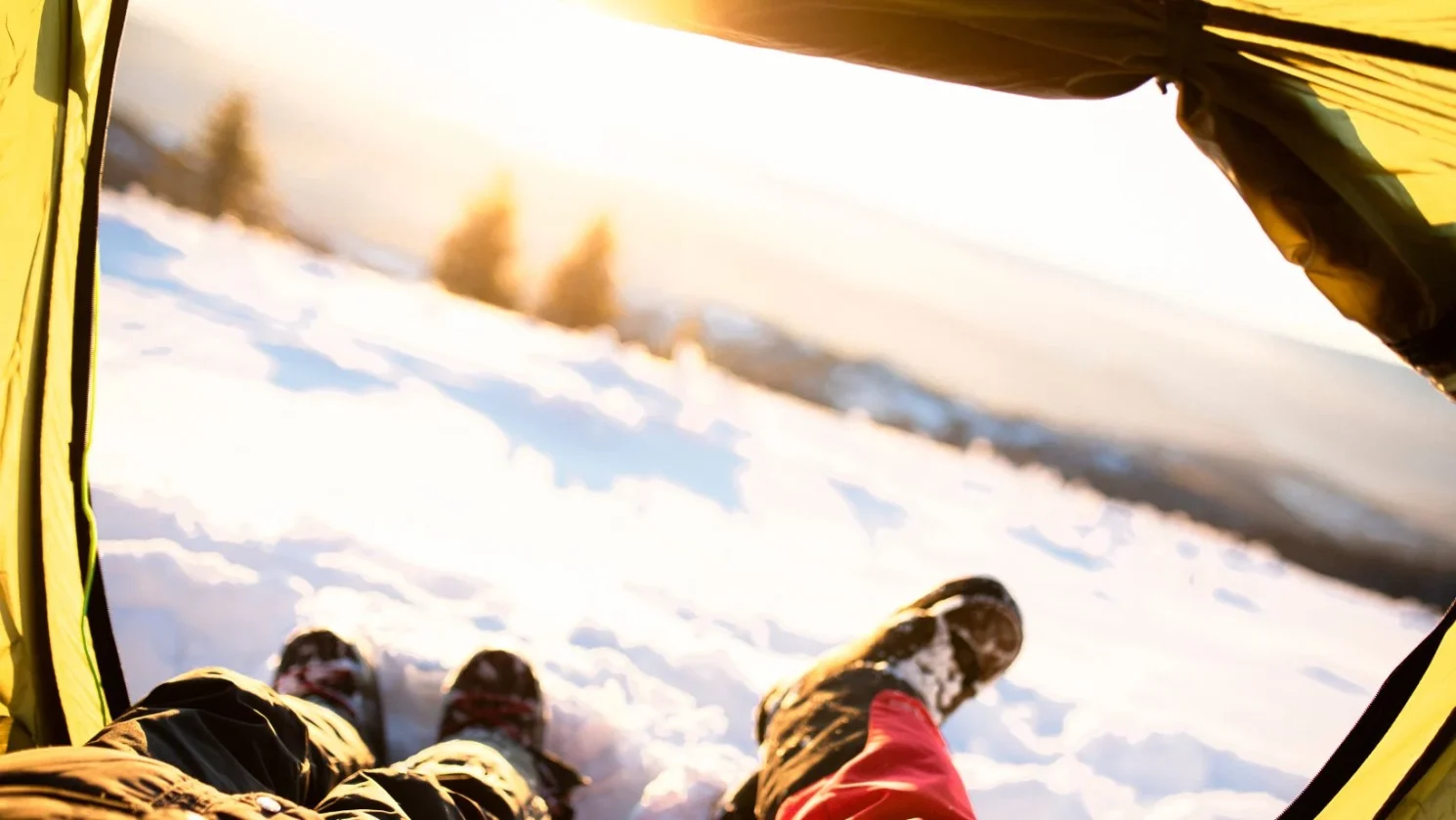 Winter Camping tents and boots