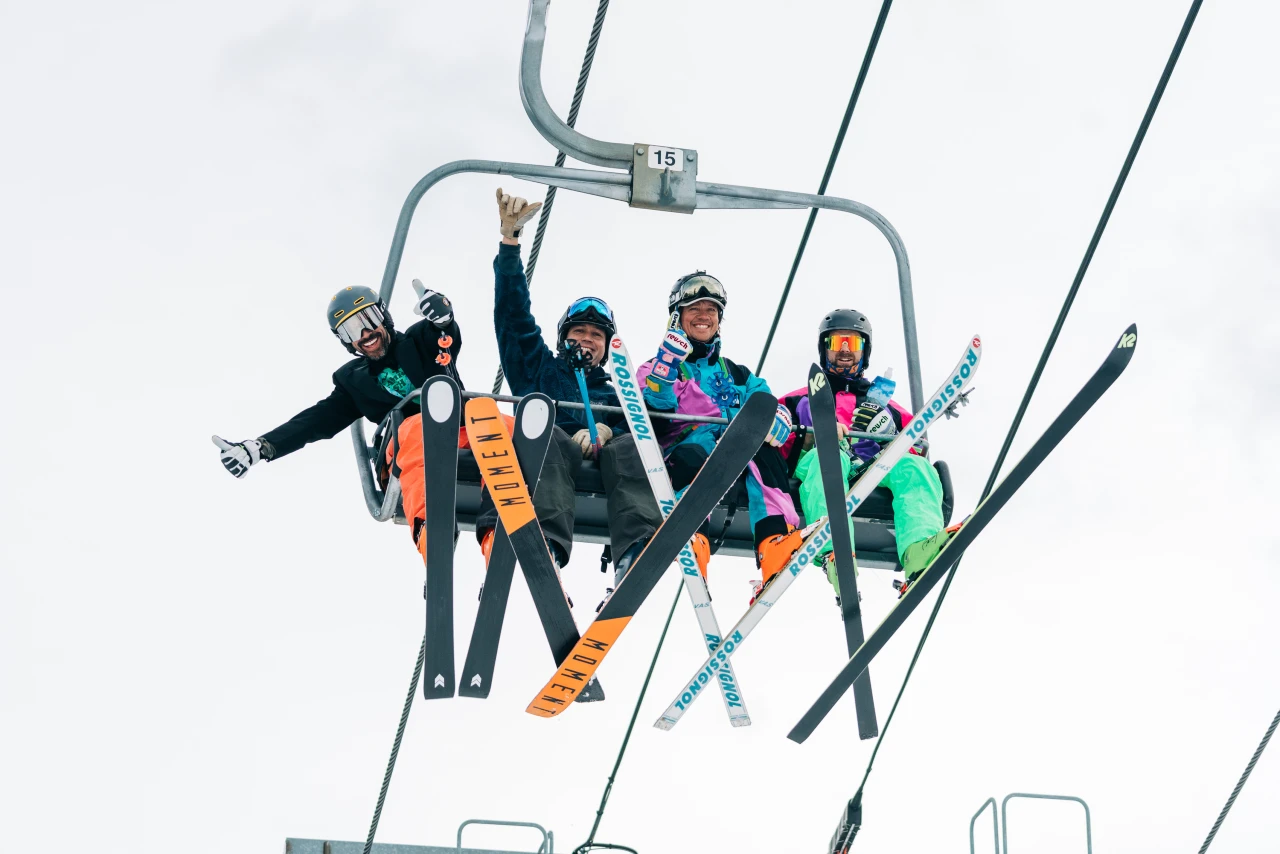 Skiers on chair