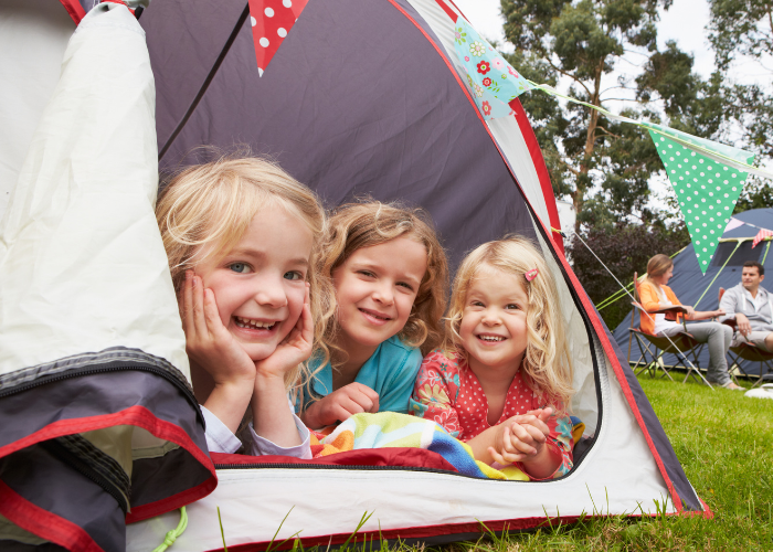 Kids in tent
