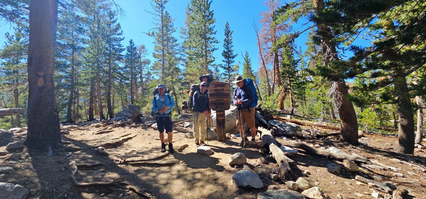 Four Guys heading into the John Muir wilderness