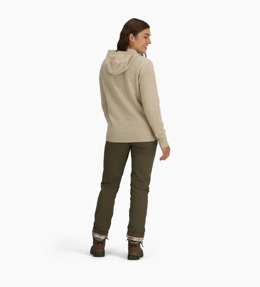 Lady in beige rockcraft wool hoodie