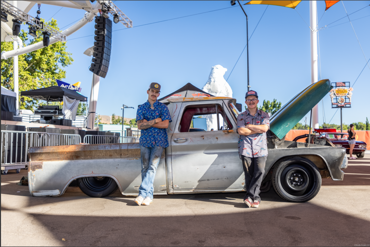 Two Youth by old truck