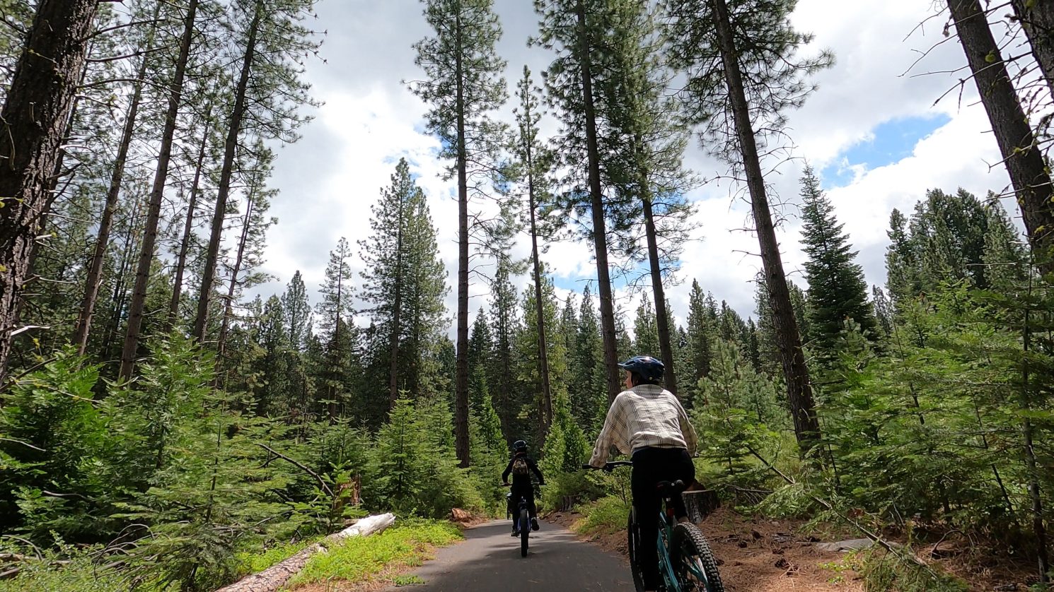 family biking the lake almanor trail