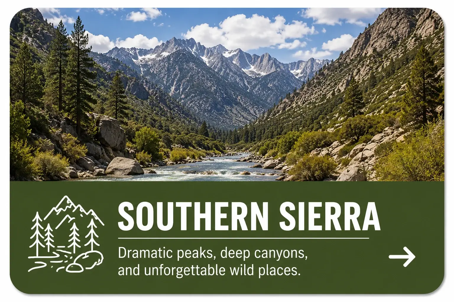 Southern Sierra Kern River card