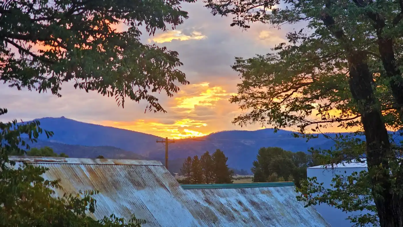Cresent Mills Hotel sunrise view indian valley